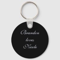 Silver Fairy Tale Love Key Chain (black)