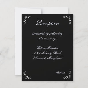 Silver Fairy Tale Reception Card (black)