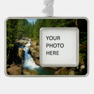 Silver Falls at Mount Rainier National Park Silver Plated Framed Ornament