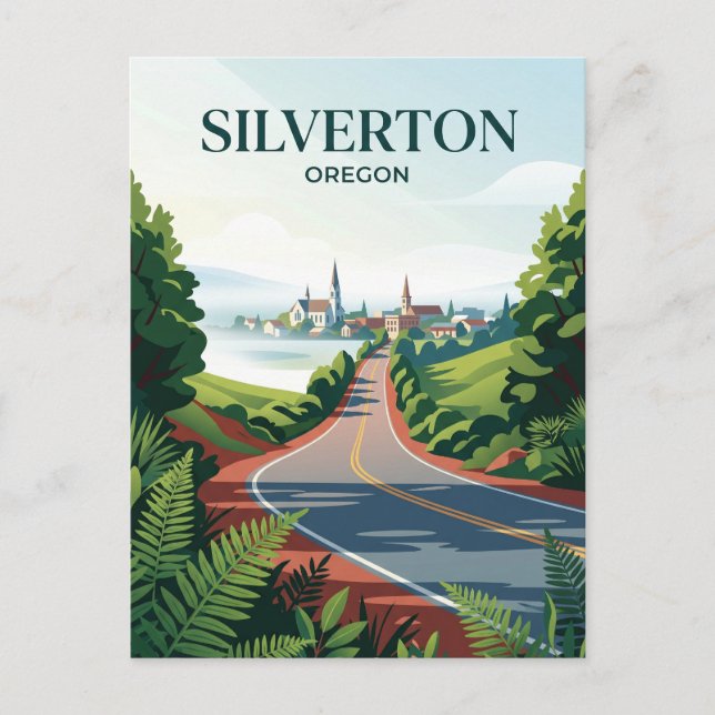 Silver Falls Highway USA Postcard (Front)
