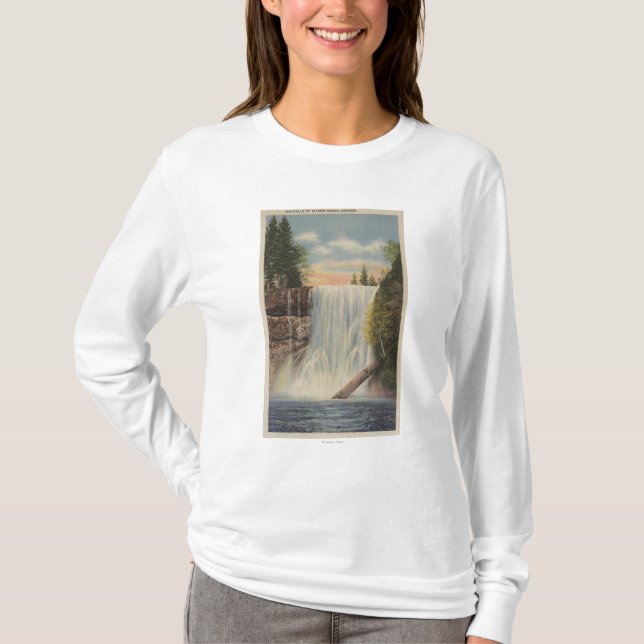 Silver Falls on Silver Creek, Oregon View T-Shirt (Front)