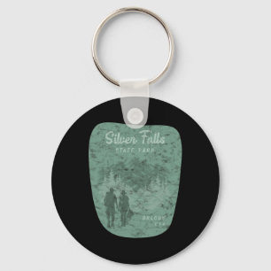 Silver Falls State Park Oregon Hiking Retro Vintag Key Ring