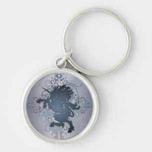 Silver Fantasy Urban Unicorn Keychain