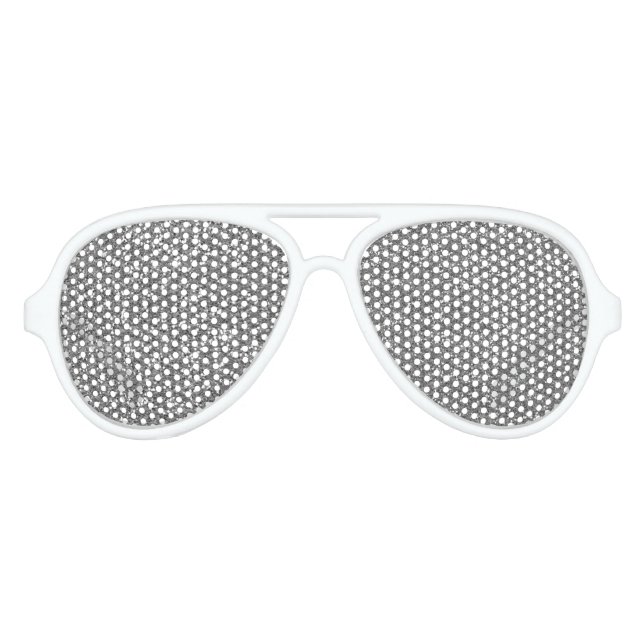 Silver Faux Glitter Aviator Sunglasses (Front)