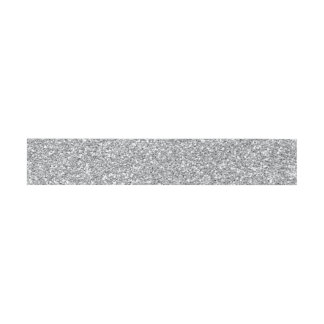 Silver Faux Glitter Belly Band Invitation Belly Band