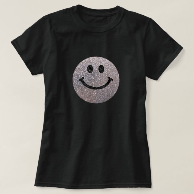 Silver faux glitter face T-Shirt (Design Front)