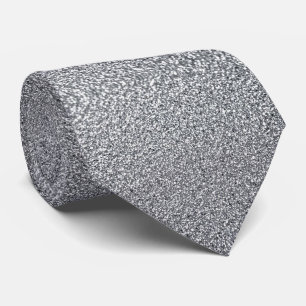 Silver Faux Glitter + Silk   Luxury Gentleman's Tie
