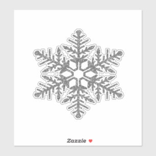 Silver Faux Glitter Snowflake