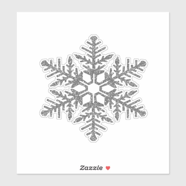 Silver Faux Glitter Snowflake (Sheet)