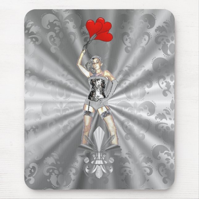 Silver female mouse mat (Front)
