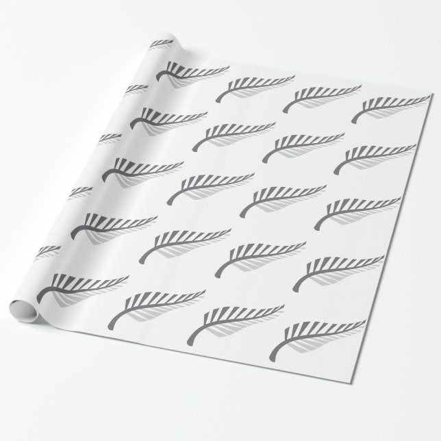 Silver Fern Awesome New Zealand image Wrapping Paper (Unrolled)