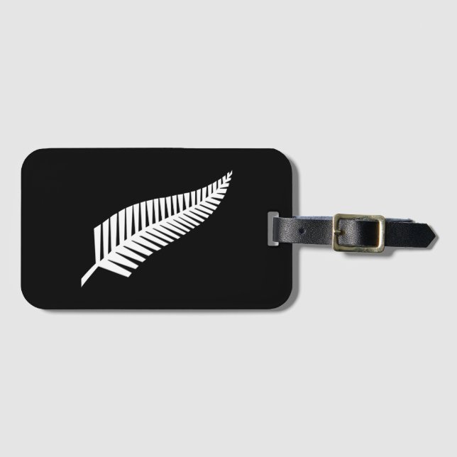 Silver fern flag (NZ) Luggage Tag (Front Horizontal)