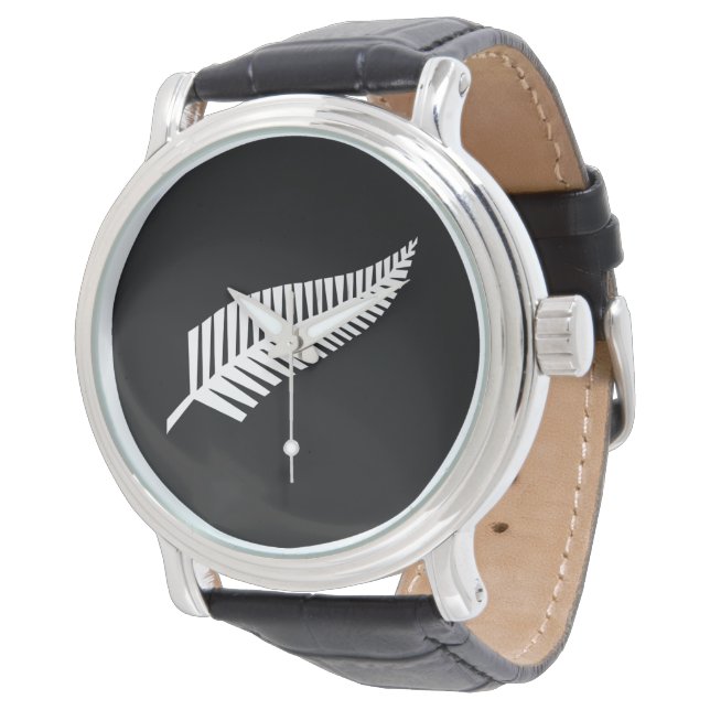Silver fern flag (NZ) Watch (Angled)