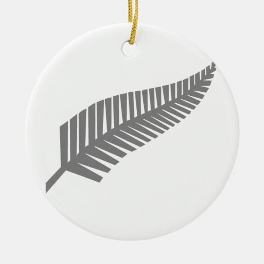 Silver Fern of New Zealand Christmas Ornament Zazzle.co.uk