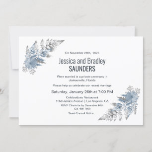 Silver Fern Wedding Reception Invitation