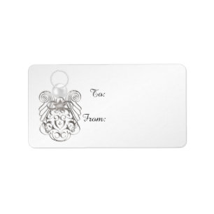 Silver Filigree Christmas Angel of Peace Gift Tag