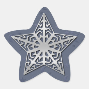 Silver Filigree Star Sticker