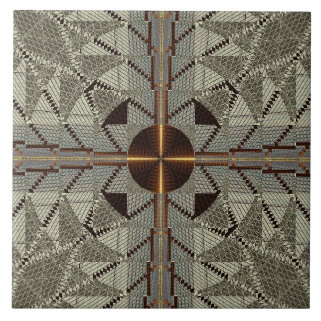 Silver Filigree with Gold Cross Tile (Front)