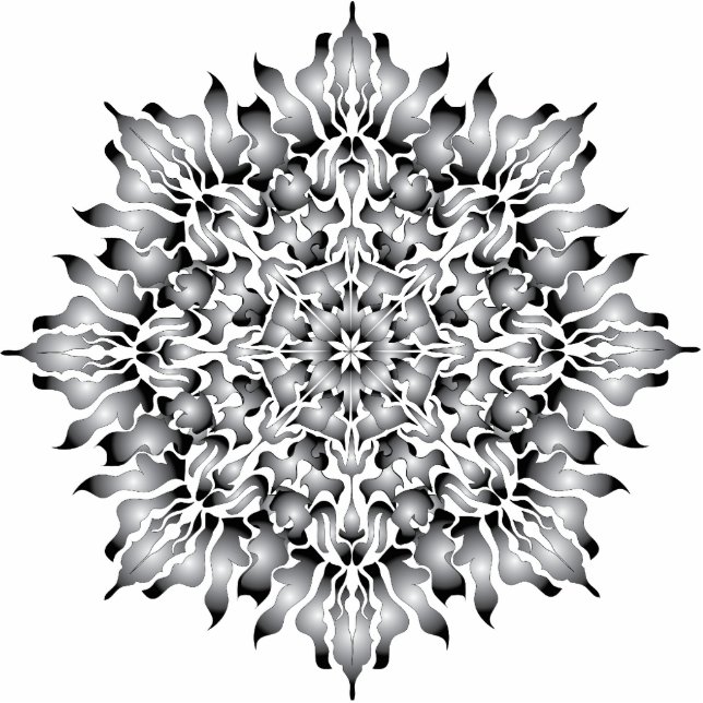 Silver Flame Ornament Photo Sculpture Decoration (Front)