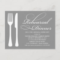 SILVER FLATWARE | REHEARSAL DINNER INVITE