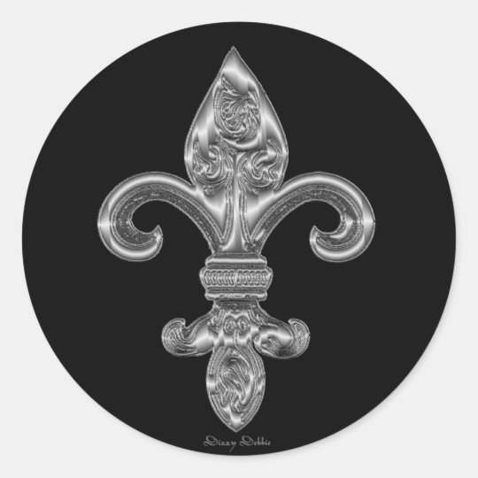 Silver Fleur De Li Sticker