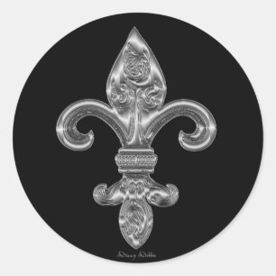 Silver Fleur De Li Sticker