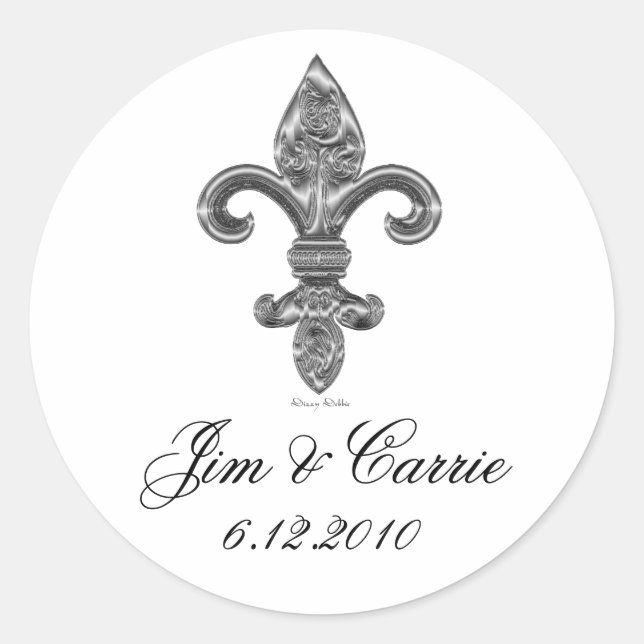 Silver Fleur De Li Sticker (Front)