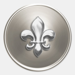 Silver Fleur de Lis Envelope Seal Embossed Look
