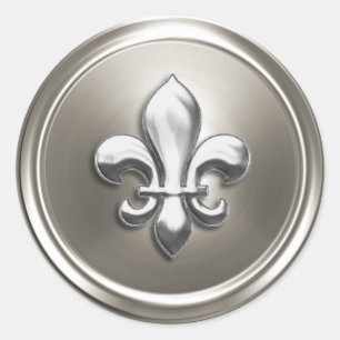 Silver Fleur de Lis Envelope Seal Embossed Look