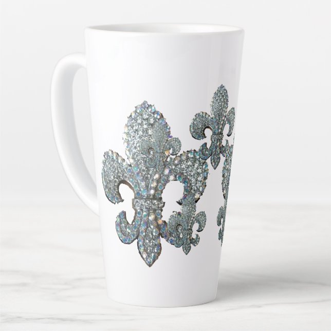 Silver Fleur de lis Scatter Mug (Left Angle)