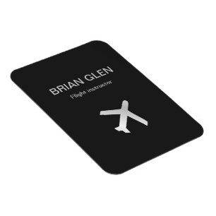 Silver flight plane silhouette grey magnet