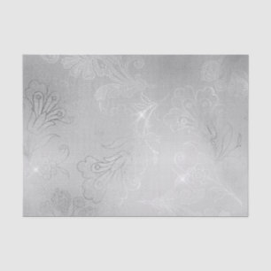 Silver Floral Lace Wedding Tissue Paper