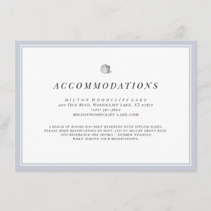 Silver floral minimalist wedding accommodations enclosure card