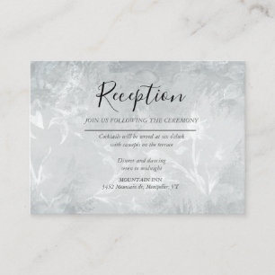 Silver Floral Reception Enclosure Card