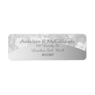 Silver Floral Return Address labels