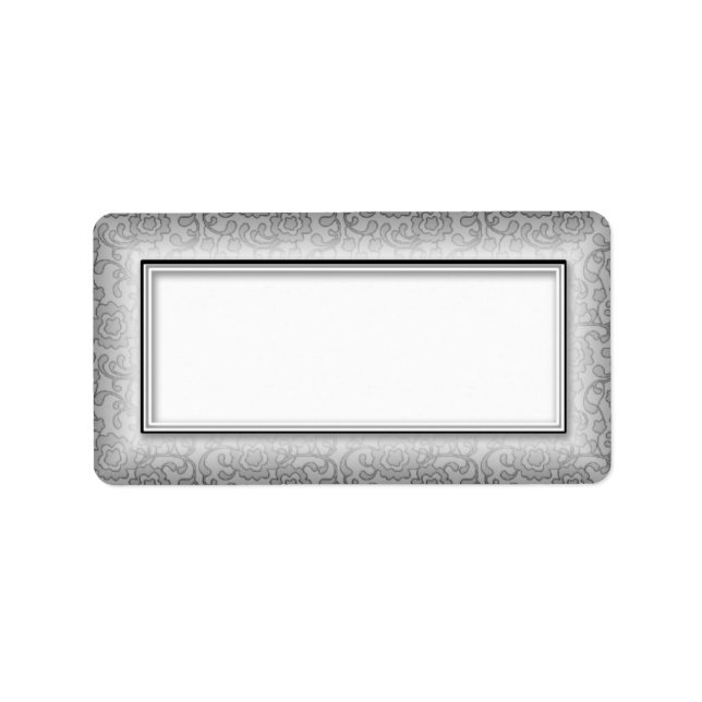 Silver Floral Swirls Blank Address Labels (Front)