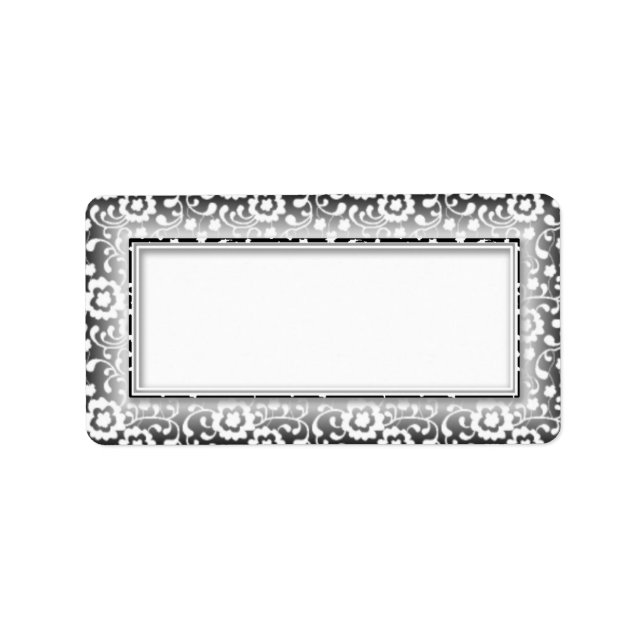 Silver Floral Swirls Blank Address Labels (Front)