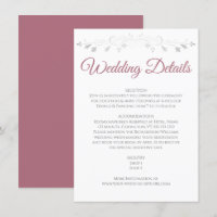 Silver Flourish Dusty Rose Elegant Wedding Details