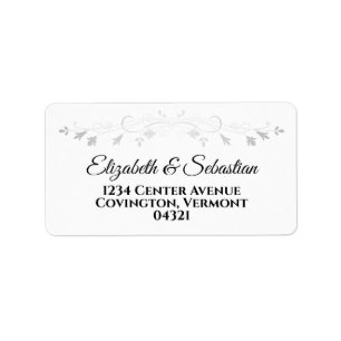 Silver Flourish Elegant Wedding Address Label