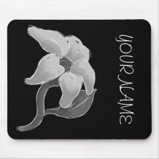 Silver flower mouse mat