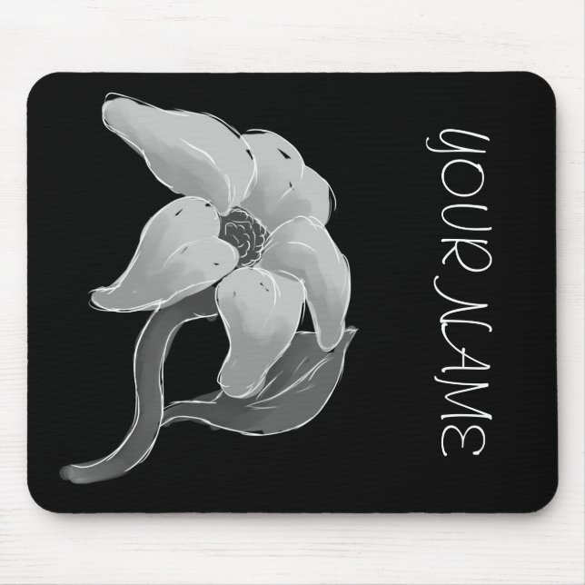 Silver flower mouse mat (Front)