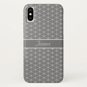 Silver Flower of Life Pattern iPhone X Case