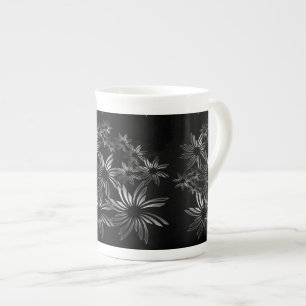 Silver Flowers Bone China Mug