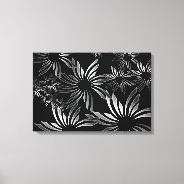 Silver Flowers Canvas Print (Front)