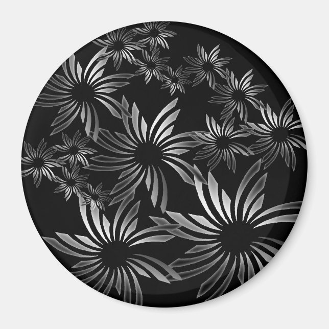 Silver Flowers Magnet (Front)