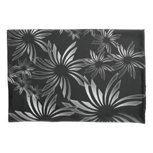 Silver Flowers Pillowcase