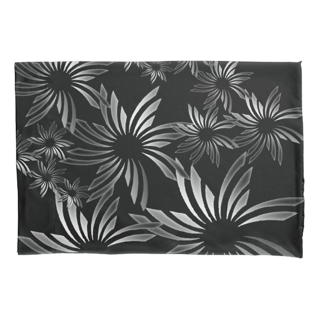 Silver Flowers Pillowcase (Front)