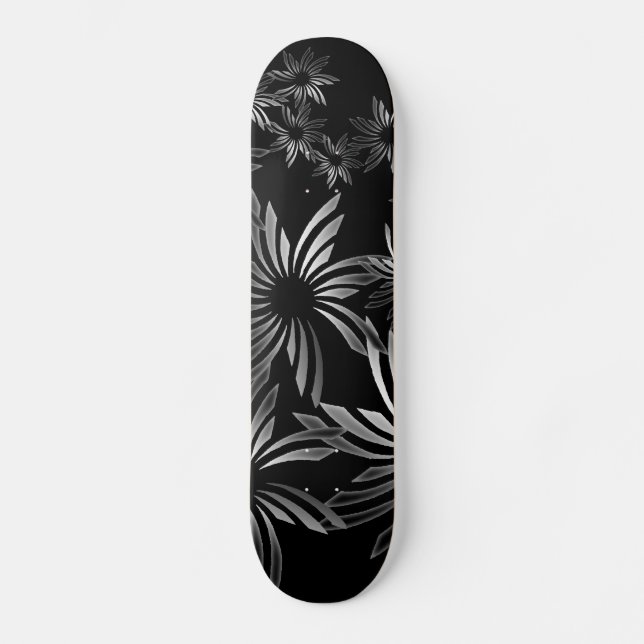 Silver flowers skateboard (Front)
