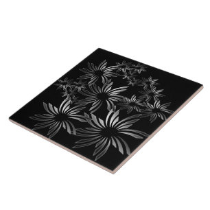 Silver Flowers Tile
