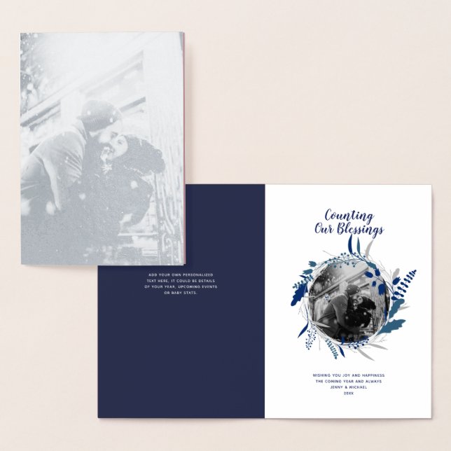 Silver FOIL 1st Year Married Year in Review PHOTO Foil Card (Display)